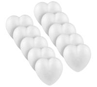 CONGARTENO 10 Pcs Heart Shaped Foam Modeling Ornaments Lightweight Craft Decorations for DIY Wedding Party Valentines Creative Paintable Foam Hearts