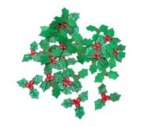 CONGARTENO 100Pcs Gold and DIY Craft Accessories for Christmas Decorations Green Cloth Art Materials for Handmade Wreaths and Holiday Ornaments