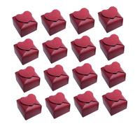 CONGARTENO 100pcs Red Heart-shaped Wedding Candy Boxes Paper Favor Containers for Macarons Cookies Small Treats Classic Hollow Design for Baptism Birthday Shower Decorations