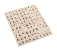 CONGARTENO 100pcs Small Wooden Number Tiles Educational Math Learning Tools for DIY Craft Symbols with Operators Multipurpose Montessori Early Educational for Counting and Logical Thinking