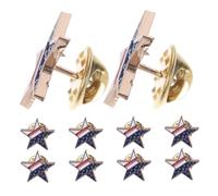 CONGARTENO 10pcs American Flag Brooch Lightweight Star Lapel Pin for Women Stylish Patriotic Accessory for Independence Day Celebrations for July Parties