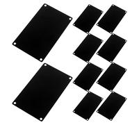 CONGARTENO 10pcs Black Stainless Steel Name Plates 100x60mm with 4 Holes, 1mm Thickness Blank Metal Tags for Laser Engraving, DIY Crafts, Sublimation and Stamping Use