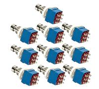 CONGARTENO 10pcs Blue Guitar Effects Pedal Footswitches True Bypass Pin Metal Switches for Vintage Effect Boxes with LED Control and Unbuffered Bypass Tone Preservation