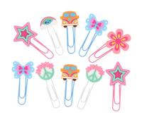 CONGARTENO 10pcs Cartoon Bookmarks Paper Clips Kawaii Paperclips Office Paper Clips Random Style