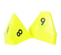 CONGARTENO 10pcs Fluorescent Yellow Numbered Sports Training Cones for Soccer Basketball Agility Drills Lightweight Portable Field Markers for Outdoor Coaching and Multisport Practice