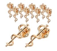 CONGARTENO 10pcs Golden Snake Wand Brooch Pins for Doctors Nurses Medical Lapel Badge Animal Jewelry Present for Coat Sweater Backpack Accessory