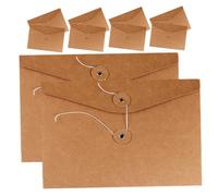 CONGARTENO 10pcs Kraft Paper File Bags Cardboard Folders Sturdy Document Wallets with Simple Closure for Office Home Document Organization and Secure File Storage
