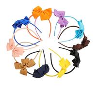 CONGARTENO 10pcs Lovely Bowknot Headband Decor Boy Girl's Hair Decor Elastic Hair Bands for Girls Boys and Clips Birthday Party Accessories