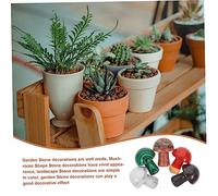 CONGARTENO 10pcs Mini Crystal Mushroom Decor Natural Stone Miniature Ornaments for Fairy Garden Fish Tank Charm DIY Craft Accessories with Agate and Malachite