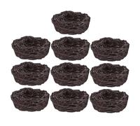 CONGARTENO 10pcs Mini Resin Bird Nests with Speckled Eggs Realistic Faux Birds Ornaments for Tabletop Garden Office and Easter Decoration Sturdy Microlandscape Sand Table Accents