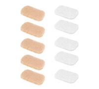 CONGARTENO 10Pcs Soap Saver Dish Non-slip Self-draining Soap Holder for Bathroom Kitchen Ellipse Shape with White and Beige PVC Pads for Longer Use