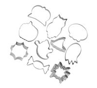 CONGARTENO 10pcs Stainless Steel Cookie Molds Eco Friendly Rust Baking Tools for Halloween Birthday Christmas Crafts Pancakes Fondant Candy Dough Cutting