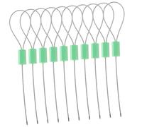 CONGARTENO 10pcs Tamper Steel Wire Seal Tags with Adjustable Self-Locking Tensioning Mechanism Security Cable Seals for Shipping Customs Luggage Vehicles and Containers Green Plastic Coating