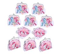 CONGARTENO 10pcs Unicorn Coin Purse for Women Small Kiss Lock Change Pouch with PVC Multiple Compartments for Coins Cash Cards Compact Portable Stylish Money Bag for Daughter Jewelry Holder