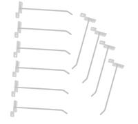 CONGARTENO 10pcs White Iron Pegboard Hooks Utility Commodity Display Hooks for Supermarket Shelf Organization Lightweight Portable Wall Shelf for Hanging Bags Jewelry Hair Accessories