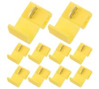 CONGARTENO 10pcs Yellow Splice Wire Connectors for Car Speaker and Electric Cable High Voltage Compatible No Stripping Quick Installation Safe Automotive Wiring Terminal Clips