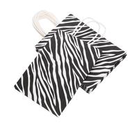 CONGARTENO 10Pcs Zebra Pattern Paper Gift Bags with Handles Portable Multi Function Snack and Shopping Pouches for Weddings Parties and Retail Use