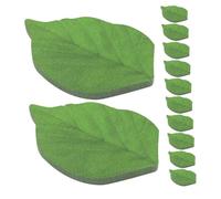 CONGARTENO 12 Packs Green Leaf Shaped Self-stick Notes Removable Cartoon Notepads for Office School Desk Memos with Natural Adhesion and Cute Page Markers