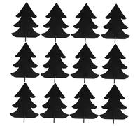 CONGARTENO 12pcs Chalkboard Table Signs Home Decor Rustic Tree Ornaments Mini Wood Chalkboard Signs Food Labels Holiday Party Decor Black