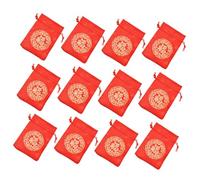 CONGARTENO 12pcs Chinese Style Drawstring Gift Bags Reusable Brocade Jewelry Pouches for Wedding Candy Storage Treats and Small Accessories