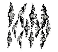 CONGARTENO 12pcs Halloween Bat Wall Stickers Halloween Decorations Hanging Bats Wall Decorations Yard Sign Decor Decor Stickers Plastic Black Pp