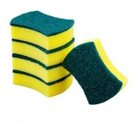 CONGARTENO 12pcs High-Density Multifunction Kitchen Sponge Cleaners Double-Sided Scouring Pads with Strong Water Absorption for Dishwashing and Household Cleaning Yellow Green
