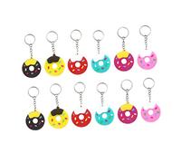 CONGARTENO 12pcs Keychain Donut Shape Stylish Ring Decorative Accessory for Boy Girl
