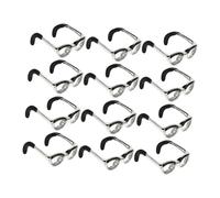 CONGARTENO 12pcs Mini Eyeglasses Open Band Rings Adjustable Statement Fashion Finger Jewelry for Men Women Couples Wedding Birthday Party Accessory