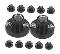 CONGARTENO 12pcs Small Screw Lamp Holder Light Socket Base for Experimental and Circuit Use Portable Black Ceiling Bulb Socket Reliable High Brightness Lamp Holder for Physics Lab and