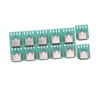 CONGARTENO 12pcs Usb c Connector Board 3.1 Type-c Female Socket with Pcb Converter Board for Diy Data Cable Transmission and Electronics Assembly