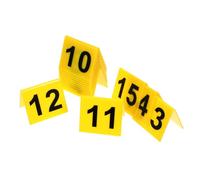 CONGARTENO 15pcs Multi-function Acrylic Table Signs Double-sided Bright Yellow Black for Restaurants Cafes Bars Party Game Crime Scene Markers