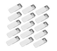 CONGARTENO 18pcs Rectangular Tinplate Cans with Lid Small Metal Tins for Lip Balm and Candy Storage 50x25x10mm Frosted Silver Color Portable Organizer for Home and Travel