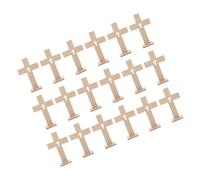 CONGARTENO 18pcs Small Wooden Crosses for First Communion and Baptism Unfinished Rustic Prayer Crosses for DIY Crafting Wedding and Church Tabletop Decorations Portable Religious Art Signs