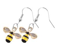CONGARTENO 1Pair Rhinestone Bee Earrings Dangle Design for Parties and Festivals Cute Ear Decorations for Various Outfits for Daily Wear and Special Occasions