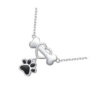 CONGARTENO 1Pc Creative Love Heart Dog Paw Pendant Necklace for Women Neck Jewelry Accessory for Weddings Engagements Parties and Special Occasions