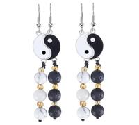 CONGARTENO 2 Pairs Bagua Dangle Earrings for Women Unique Tai Chi Design of Fashionable Accessories for Any Occasion Hypoallergenic and Durable Ear Jewelry for Style and Charm