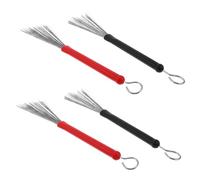 CONGARTENO 2 Pairs Retractable Metal Wire Drum Brushes with Handles for Jazz Percussion Lightweight Drumsticks for Acoustic Drummers Portable Wire Brushes for Snare Drum Practice and