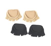 CONGARTENO 2 Pairs Women Cotton Toe Socks Thin Five Finger Design Gel Dot Cushioned Forefoot High Heel Cushion Anti-Blister Split Toe Socks for Comfort and Relief