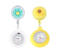 CONGARTENO 2 Pcs Nurse Pocket Watch Durable Clip Fob Watch for Nurses Lightweight and Easy to Clean Safe Materials for Medical Professionals Deep Yellow Light Green