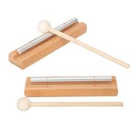 CONGARTENO 2 Set Mindfulness Hand Bells with Mallet Tuned Classroom Chimes for Meditation Yoga Prayer Lightweight Metal and Wood Percussion Instruments Portable for Teaching and Outdoor Use