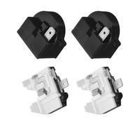 CONGARTENO 2 Sets Fridge Compressor Starter Relay with Ptc Overload and Overheat Protection, Universal Refrigerator Freezer Starting Relay Kit for Household Compressors