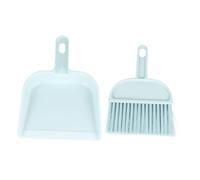 CONGARTENO 2 Sets Mini Broom and Dustpan Set for Pet Cage Cleaning Plastic with Thick Bristles Portable Blue Handy Sweeping Brush Dustpan Tool for Hamster and Reptile Maintenance