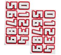 CONGARTENO 2 Sets Self Adhesive Number Helmet Stickers for Football Baseball Hockey Sports Helmets Reflective Decals Resistant to Fading for Practice and Competition