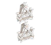 CONGARTENO 2 Sets Wooden Sailing Boat Model Kits DIY Stem Educational Science Experiment Tool Nautical Decor Large Puzzle Building Kit for Adults Beige