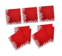 CONGARTENO 20 Sheets Christmas Napkins Party Flake Serve Decorations Decorative Bulk Winter Shape White Delicate Napkin Decor Guest Happy Serving Merry Holiday Theme Let Paper Red