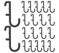 CONGARTENO 20pcs Black Plastic Pegboard J Hooks for Kitchen and Home Storage, Small Heavy Duty Peg Hole Board Hanging Hooks for Wall Organizer, Shelf Display Accessories