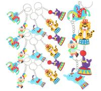 CONGARTENO 20pcs Carnival Circus Theme Keychains Cute Cartoon Keyring for Boys and Girls Party Favors Purse Decorations Clown Seal Elephant Tiger
