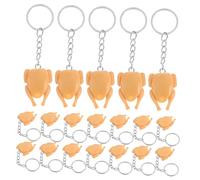 CONGARTENO 20pcs Mini Realistic Fried Chicken Keychain Tiny Lifelike Roasted Chicken Food Pendant for Bags Phones Keys Durable Cute Novelty Decoration Gift