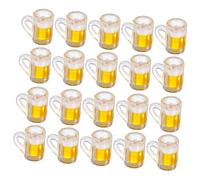 CONGARTENO 20pcs Miniature Beer Shot Glasses for Dollhouse Decoration Realistic Mini Beer Cups for DIY Mini House Accessories Photo Props Craft Supplies Multi Scene Use