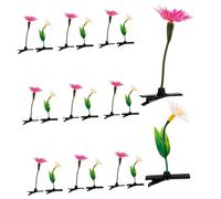 CONGARTENO 20pcs Plant Flower Hair Clips for Plastic Metal Barrettes Cute Spring Grass Rose Sunflower Design Versatile Styling Accessories for Parties and Cosplay